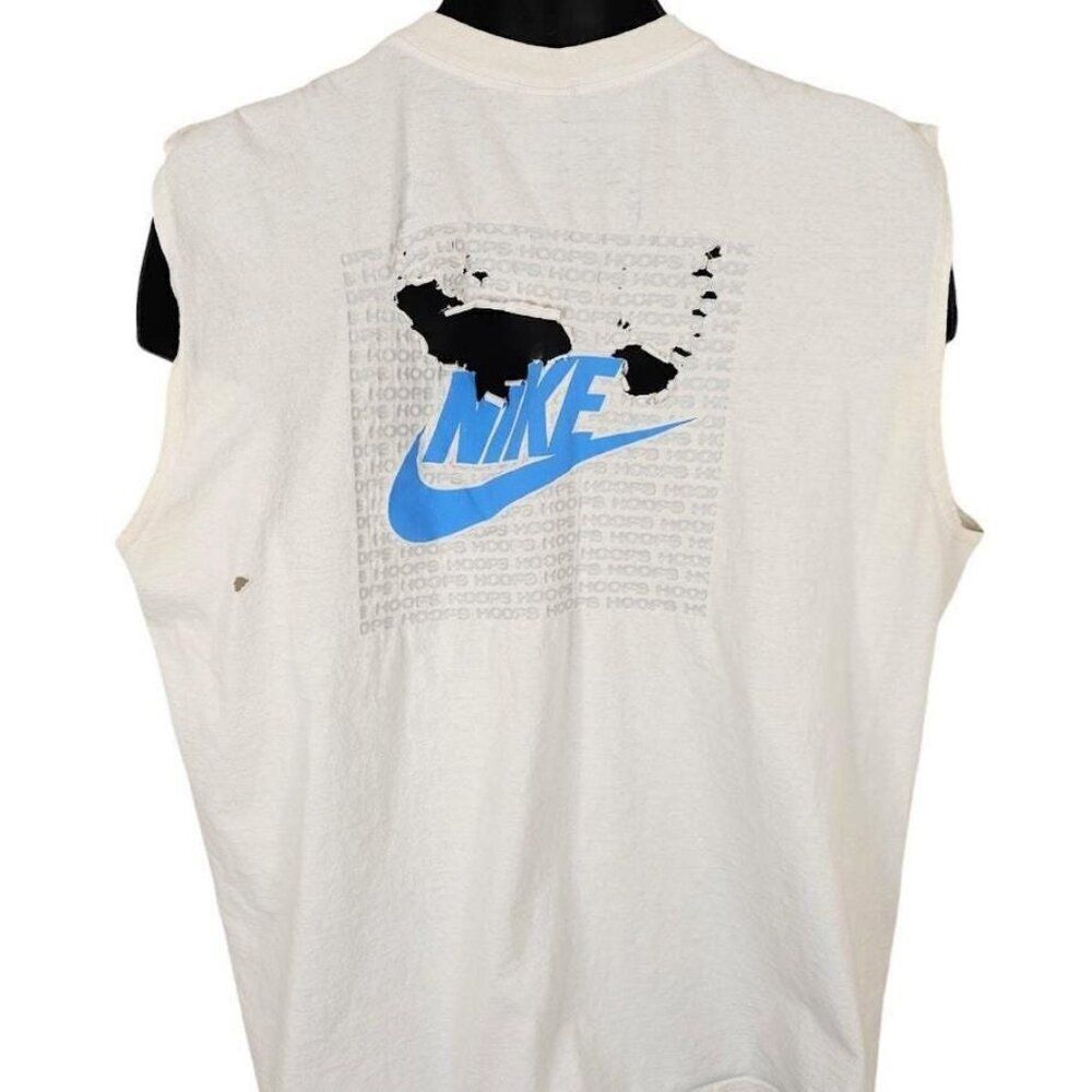 Vintage Nike Basketball T Shirt Mens Size XL White Y2K Sleeveless Hoops Supreme